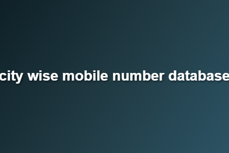city wise mobile number database